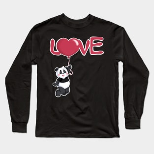 Cute Valentine Day Gift Panda Lover Long Sleeve T-Shirt